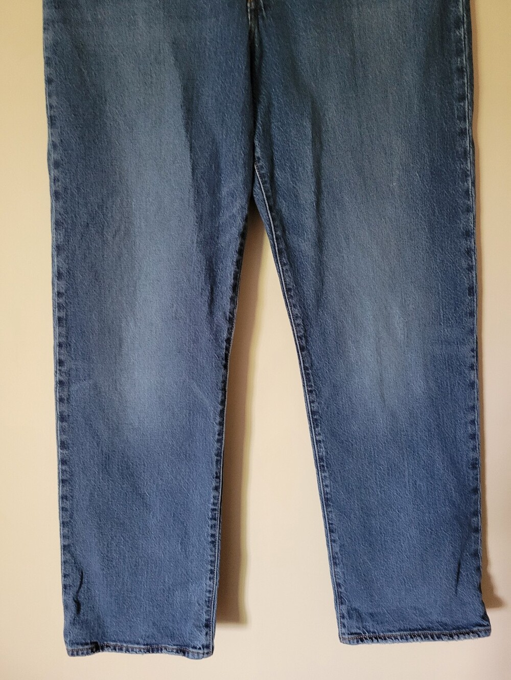 LEVI'S Ribcage Full Length High Rise Straight Leg Dark Wash Denim Jeans Size 31 - Picture 6 of 10